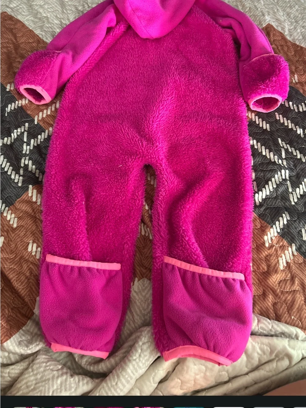 The North Face Kids Fleece One-Piece Romper - Bright Pink